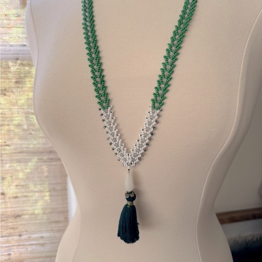 Beaded tassel necklace